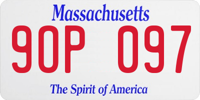 MA license plate 9OP097