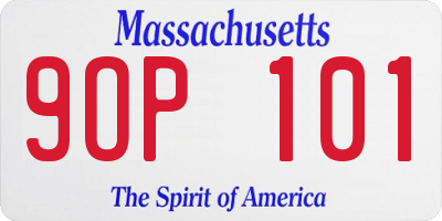 MA license plate 9OP101