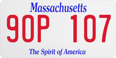 MA license plate 9OP107