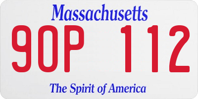 MA license plate 9OP112