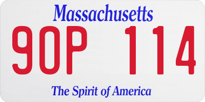 MA license plate 9OP114