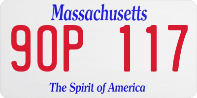 MA license plate 9OP117
