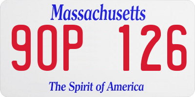 MA license plate 9OP126