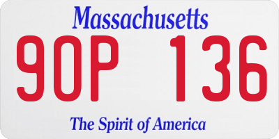 MA license plate 9OP136