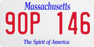 MA license plate 9OP146