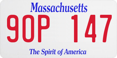 MA license plate 9OP147