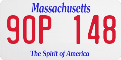 MA license plate 9OP148