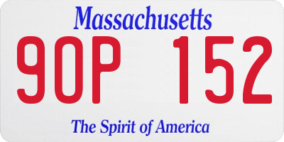 MA license plate 9OP152