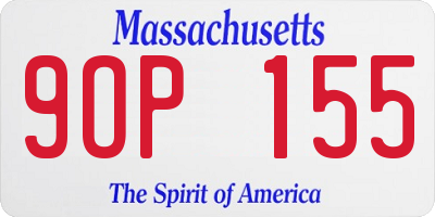 MA license plate 9OP155