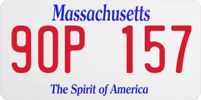 MA license plate 9OP157