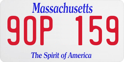 MA license plate 9OP159