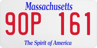 MA license plate 9OP161