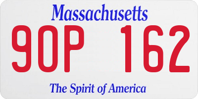 MA license plate 9OP162