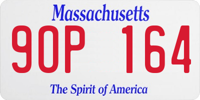 MA license plate 9OP164