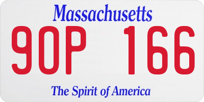 MA license plate 9OP166