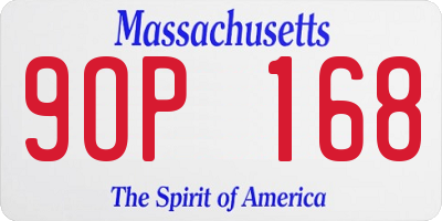 MA license plate 9OP168