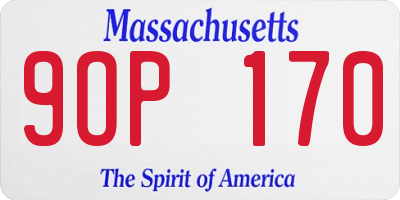 MA license plate 9OP170