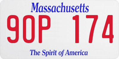 MA license plate 9OP174