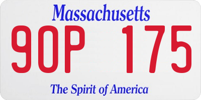 MA license plate 9OP175