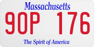 MA license plate 9OP176