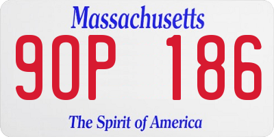 MA license plate 9OP186