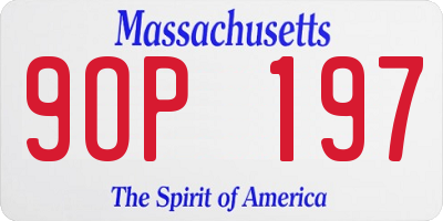 MA license plate 9OP197