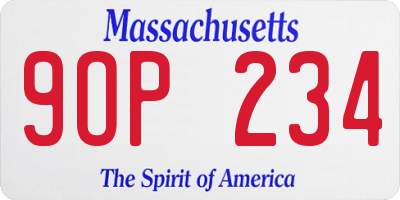 MA license plate 9OP234