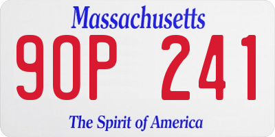 MA license plate 9OP241
