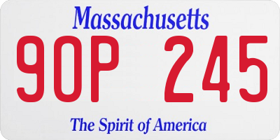 MA license plate 9OP245