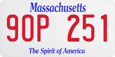 MA license plate 9OP251