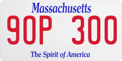 MA license plate 9OP300