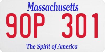 MA license plate 9OP301