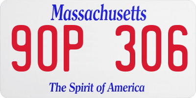 MA license plate 9OP306