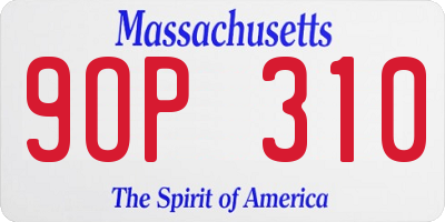 MA license plate 9OP310