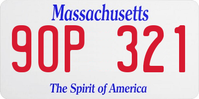 MA license plate 9OP321
