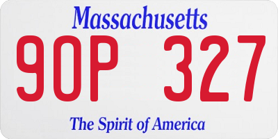 MA license plate 9OP327