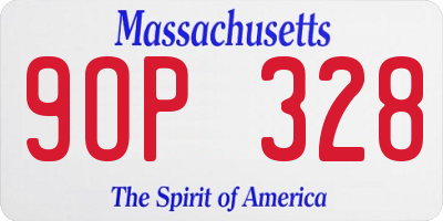 MA license plate 9OP328