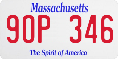 MA license plate 9OP346