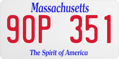 MA license plate 9OP351