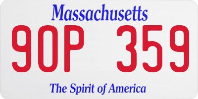 MA license plate 9OP359