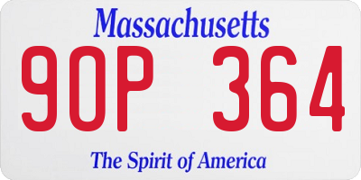 MA license plate 9OP364