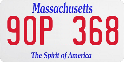 MA license plate 9OP368