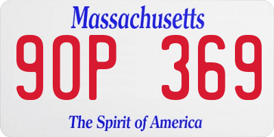 MA license plate 9OP369
