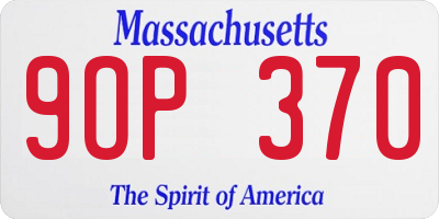 MA license plate 9OP370