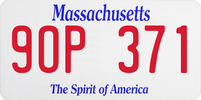 MA license plate 9OP371