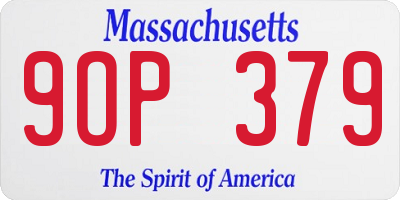 MA license plate 9OP379