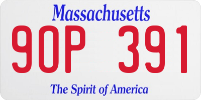 MA license plate 9OP391