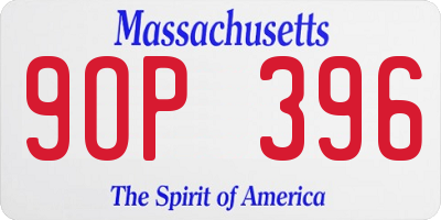 MA license plate 9OP396
