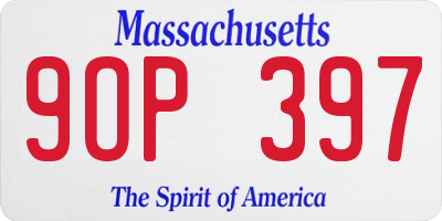 MA license plate 9OP397