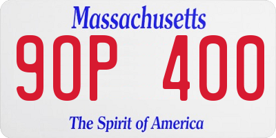 MA license plate 9OP400